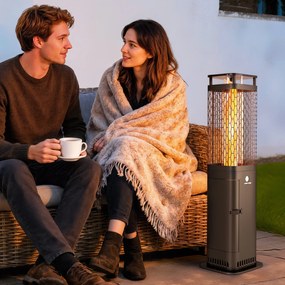 Outsunny Sobă pe Peleți pentru Exterior cu Bază Antiderapantă și Tub de Sticlă și Metal | Aosom Romania