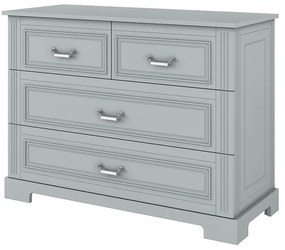 Comoda eleganta Ines gri cu 4 sertare L120 cm