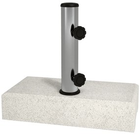 Outsunny Baza Umbrelă Gradină 25kg Granit Oțel Inoxidabil pentru Stâlpi Ø32-48mm | Aosom Romania