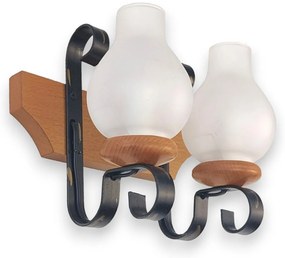 Aplica de perete rustica fabricata manual din lemn Vela WOOD-VE-AP2