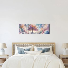 Tablou – Arborele vieții printre nori (cu ceas) (90x30 cm)
