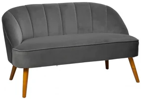 Canapea Naova Grey, poliester, 2 locuri, 126 x D. 71 x H. 72 cm, 16 kg