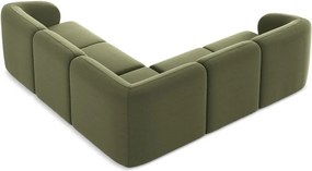 Colțar verde cu tapițerie din catifea Lani – Makamii