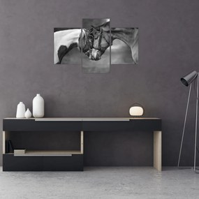 Tablou - Cai îndrăgostiți,alb-negru (90x60 cm)