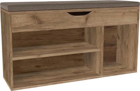 Suport pentru pantofi cu bancă, stejar artisan, FUDDY NEW