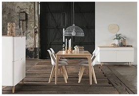Comodă joasă din lemn de stejar alb Unique Furniture Amalfi