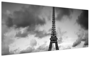 Tablou - Turnul Eiffel și mașina roșie (120x50 cm)