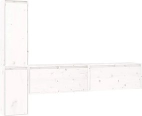 vidaXL Comode TV, alb, 4 buc., lemn masiv de pin