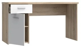 Birou GINO alb/stejar Sonoma