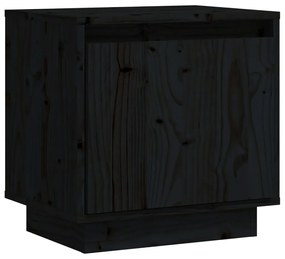 813313 vidaXL Noptieră, negru, 40x30x40 cm, lemn masiv de pin