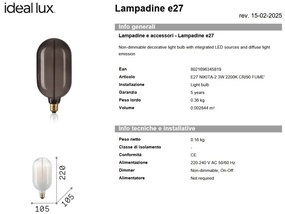 Bec LED Decorativ, E27 Nikita-2 3w 2200K cri90, Fumuriu