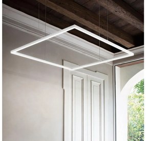 Ideal Lux - Lustră LED suspendată pe cablu ORACLE SLIM, 44W, 230V, 3000K, 70x70 cm, albă