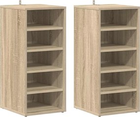 vidaXL Pantofare, 2 buc., stejar sonoma, 31,5x35x70 cm, PAL