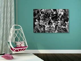 Tablou craniu de artă în design alb-negru