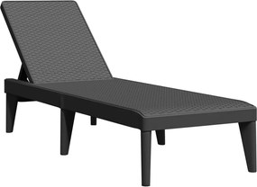 vidaXL Șezlong, antracit, 186x60x29 cm, PP