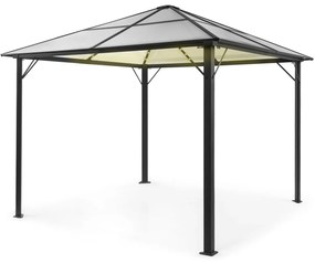 Pantheon Solid Sky Ambient Solar, pavilion cu acoperiș gri, 3 × 3 m, policarbonat, aluminiu, iluminat