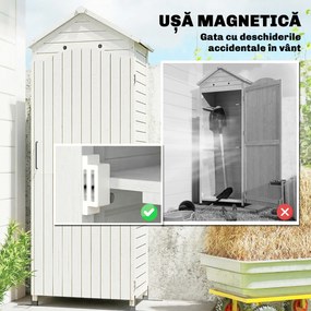 Outsunny Căsuță de Grădină din Lemn, Depozit cu Rafturi Reglabile și Acoperiș Zincat | Aosom Romania