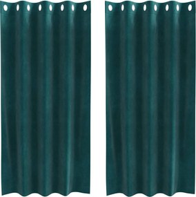 vidaXL Perdele opace 2 pcs Verde închis 140 x 175 cm Catifea