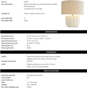 Veioza, Lampa de masa LUX Barocco Off-white