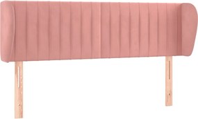 vidaXL Tăblie de pat cu aripioare roz 147x23x78/88 cm catifea