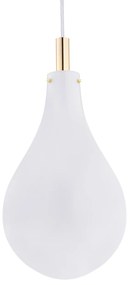 Pendul sticla design decorativ OAKLAND alb/auriu