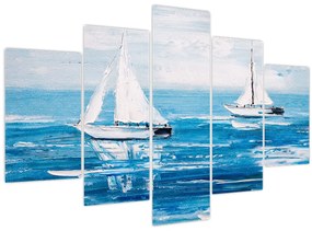 Tablou - Pictură yacht pe mare (150x105 cm)