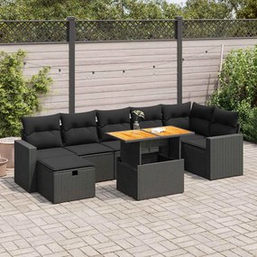 3328007 vidaXL Set mobilier de grădină cu perne, 5 piese,poliratan/lemn acacia