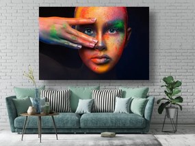 Tablou Canvas - Femeie sexy cu machiaj colorat
