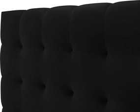 Pat tapitat cu tablie si lada depozitare, Mamaia, Micadoni Home, BL, 180x200 cm, catifea, negru