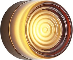 Lampă de perete de design bronz închis cu sticlă ambră IP44 - Michele