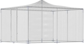 PawHut Țarc pentru Găini de Exterior, 4x3x2m 12㎡ Adăpost pentru Găini din Oțel Galvanizat cu Acoperiș Impermeabil Anti-UV și Închidere Dublă, Coteț pentru Păsări, Animale Mici, Iepuri și Rațe | Aosom Romania