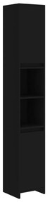 802670 vidaXL Dulap de baie, negru, 30x30x183,5 cm, lemn prelucrat