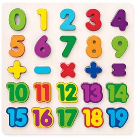 Puzzle din lemn - Matematica, numere
