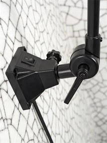 Aplica cu brat articulat Amsterdam S, abajur textil negru