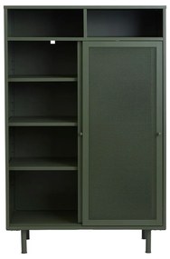 Dulap verde închis din metal cu ușă glisantă 90x140x40 cm Veep – Unique Furniture
