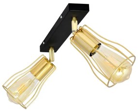 Spot TUBE 2xE27/15W/230V auriu/negru