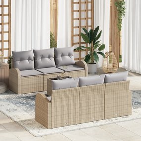 vidaXL Set de canapele pentru grădină 7 pcs Bej 55 x 55 x 37 cm