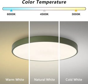 Brilagi - Plafonieră LED POOL, 60 W, 230 V, 3000/4000/6000 K, 60 cm, verde