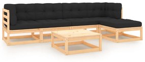 3083785 vidaXL Set mobilier de grădină cu perne, 6 piese, lemn masiv de pin
