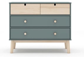 Comodă de copii verde prăfuit 100x81x40 cm Estefania – Marckeric