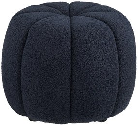 Taburet albastru închis cu tapițerie din țesătură bouclé Paisley – House Nordic