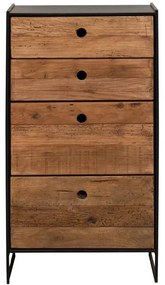 Comoda natur, din lemn de pin, cu 4 sertare, aspect rustic, Utah