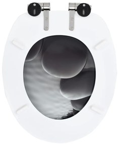 Capac WC cu inchidere silentioasa, MDF, design pietre 1, Pietre, Da