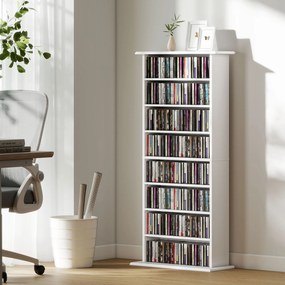 HOMCOM Unitate de Stocare 360 CD/185 DVD/185 Blu-ray - Alb | Aosom Romania