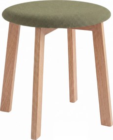 MAZZONI EXPORT Taburet rotund ZOI Verde (Storm 34) / cadru din stejar