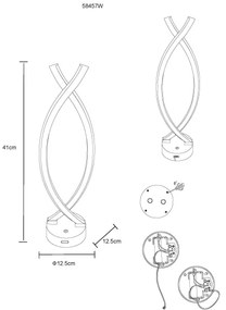 Globo 58457W - Lampă de birou LED tactilă reglabilă HELA LED/1W/3,7V albă
