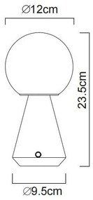 Lampă LED tactilă reîncărcabilă dimabilă de masă Globo 21029S SORA 1,5W/5V 1800 mAh negru