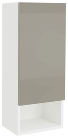 Corp Baie Zed, Suspendat, 1 Usa, Gri Lucios/Alb, MDF, L 30 x l 22 x 72 cm