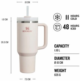 STANLEY Quencher H2.O FlowState Tumbler 1180 mlRose Quartz 2.0