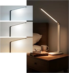 Brilagi - Lampă de masă LED reglabilă, cu control tactil și încărcare wireless Qi, LED/7W/5V, 3000/4000/6000K, albă